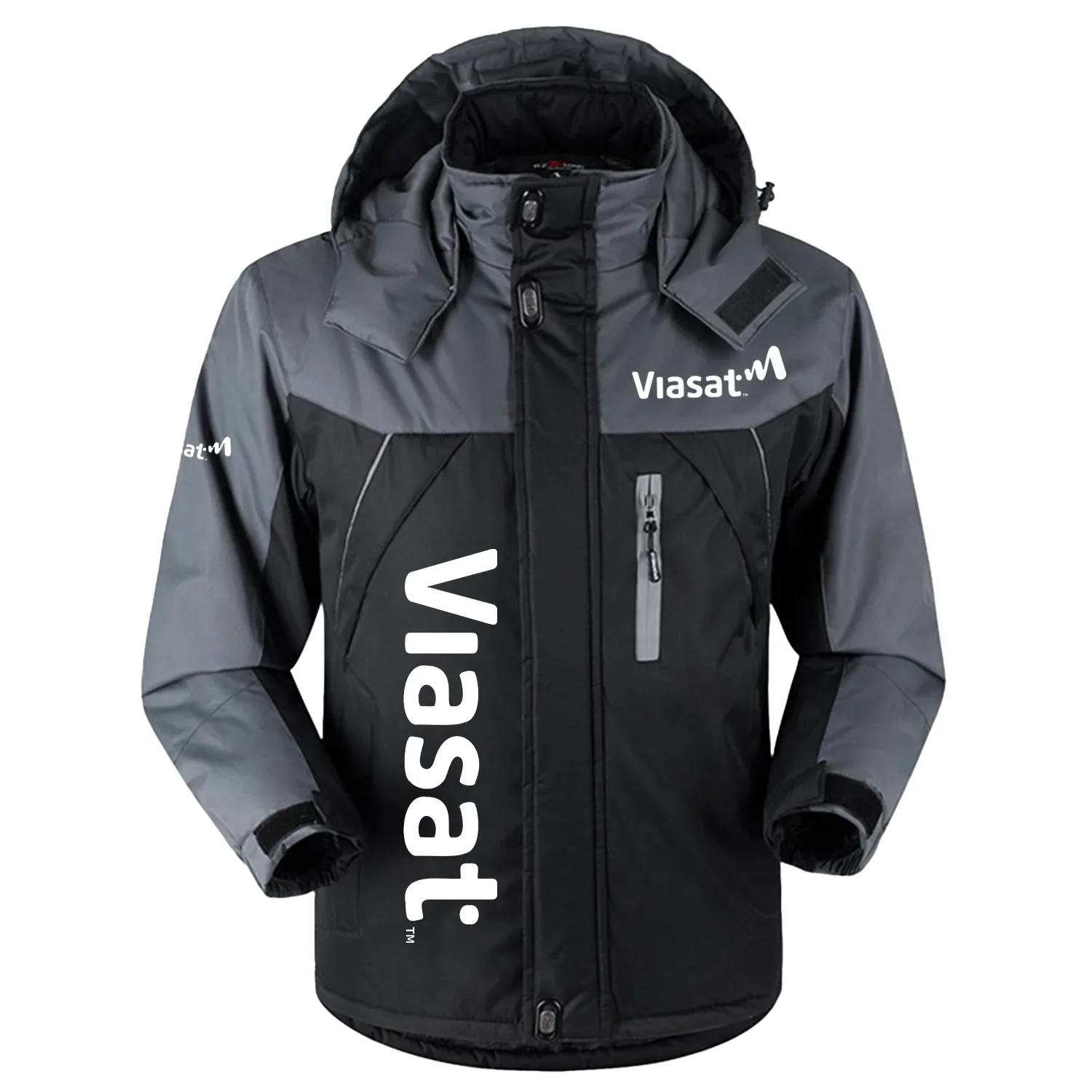 Viasat Exclusive Logo Outdoor Charging Suit Slim Fit Plush Waterproof Windproof Jacket Detachable Hood TOTTPCS1012VSZ – Viasat Jacket