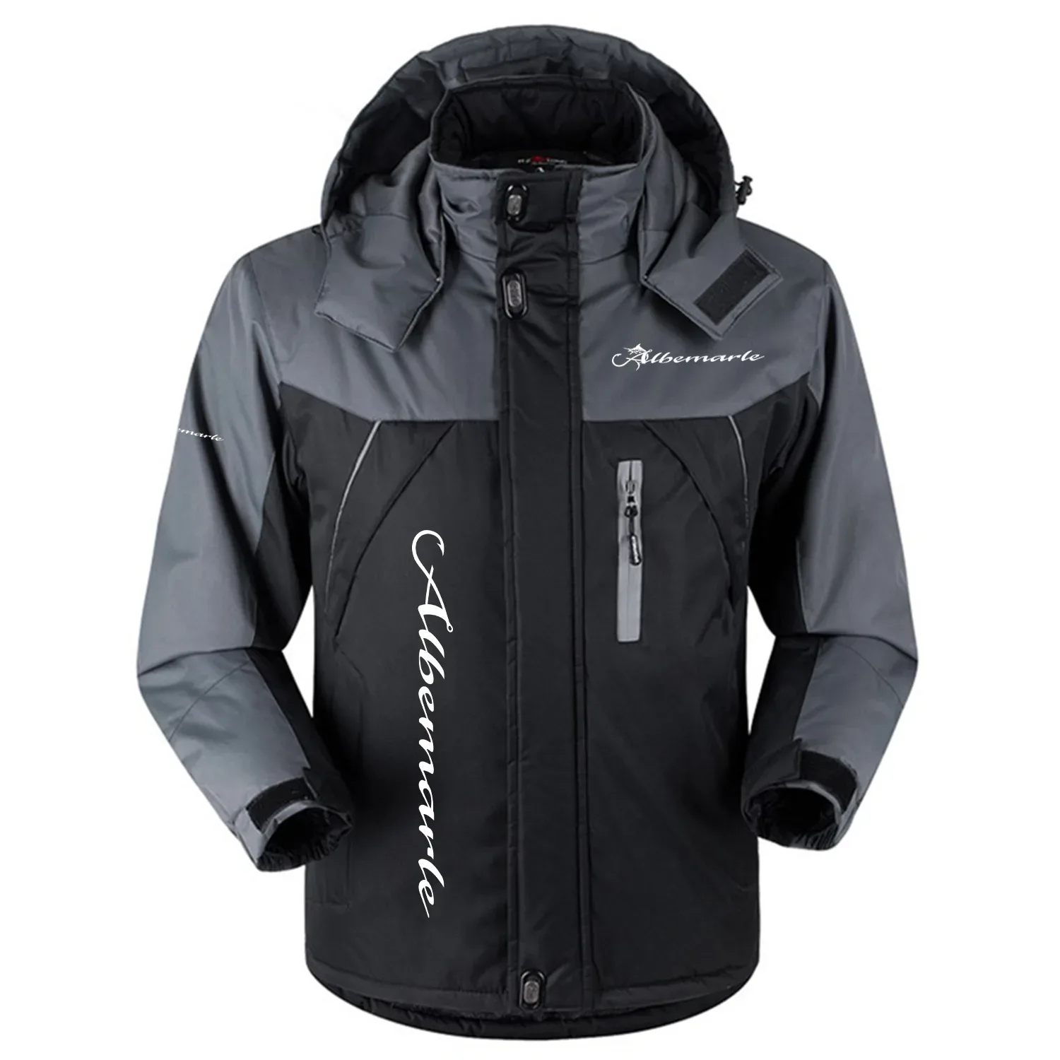 Albemarle Exclusive Logo Outdoor Charging Suit Slim Fit Plush Waterproof Windproof Jacket Detachable Hood TTPDPCS2409ABZ – Albemarle Jacket
