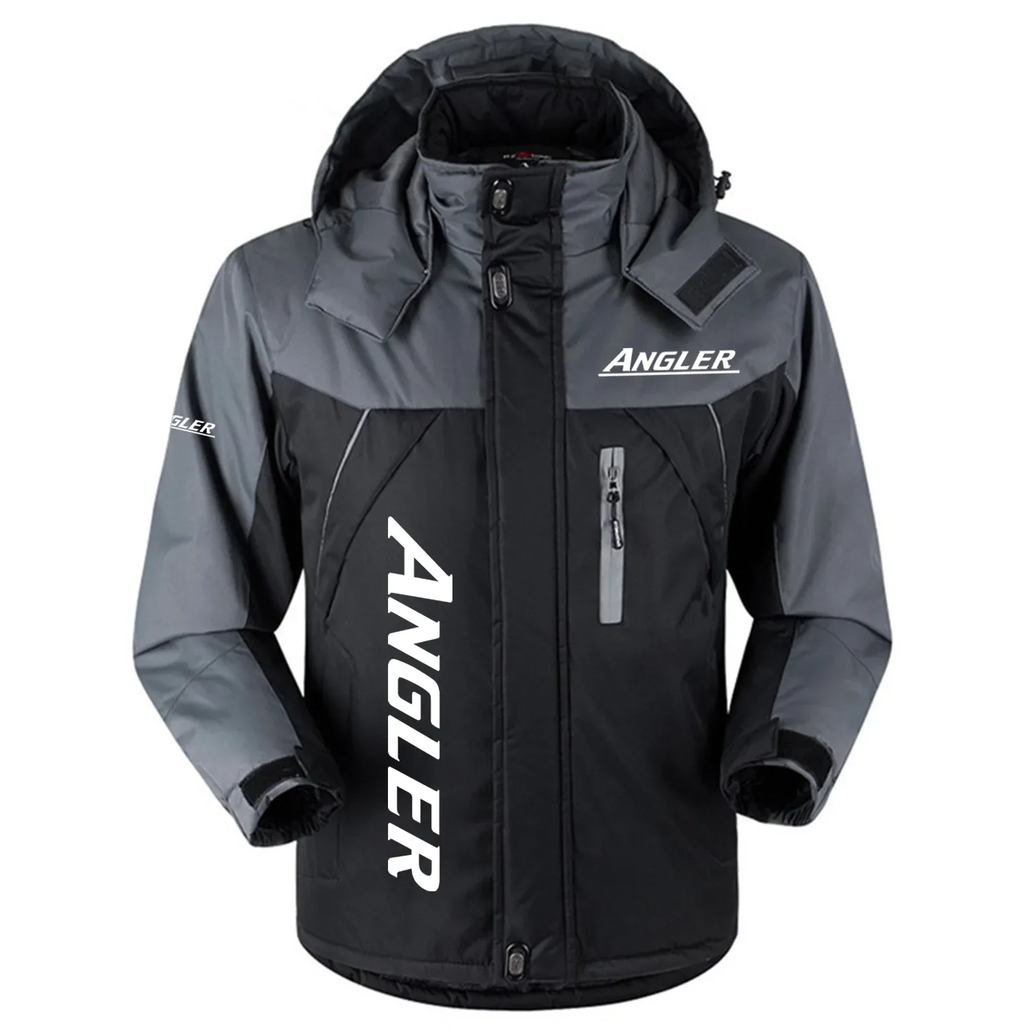 Angler Exclusive Logo Outdoor Charging Suit Slim Fit Plush Waterproof Windproof Jacket Detachable Hood TTPDPCS2409AGZ – Angler Jacket