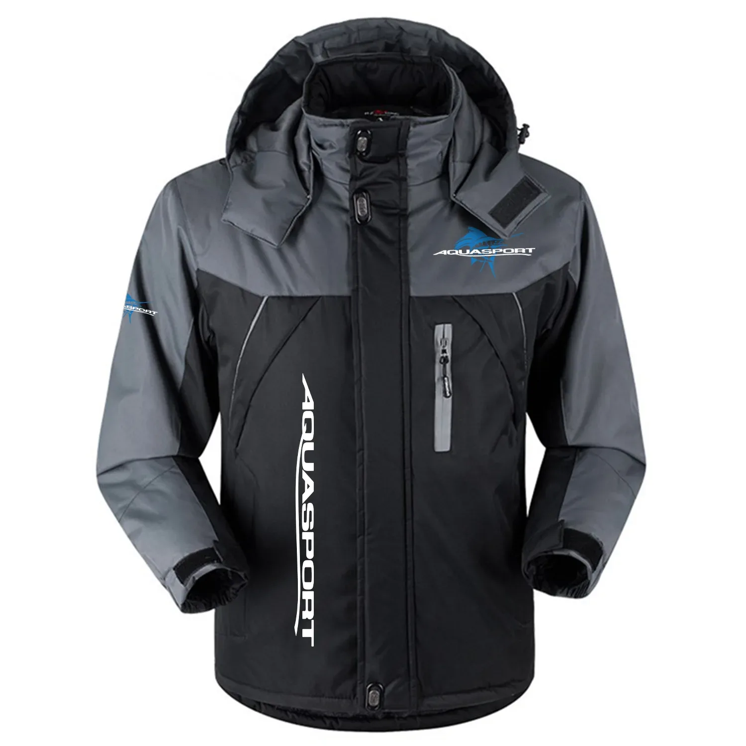Aquasport Exclusive Logo Outdoor Charging Suit Slim Fit Plush Waterproof Windproof Jacket Detachable Hood TTPDPCS2409ASZ – Aquasport Jacket