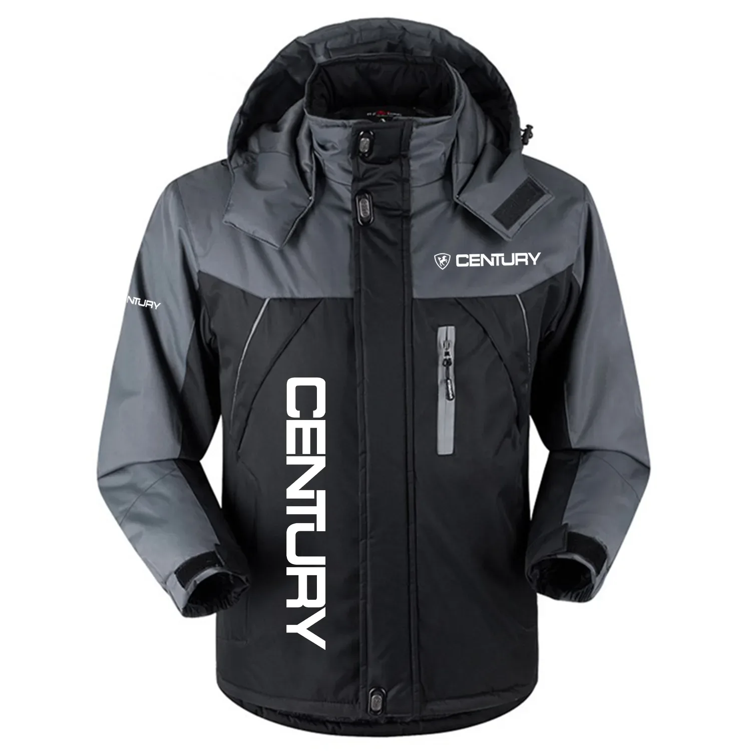 Century Exclusive Logo Outdoor Charging Suit Slim Fit Plush Waterproof Windproof Jacket Detachable Hood TTPDPCS2409CYZ – Century Jacket