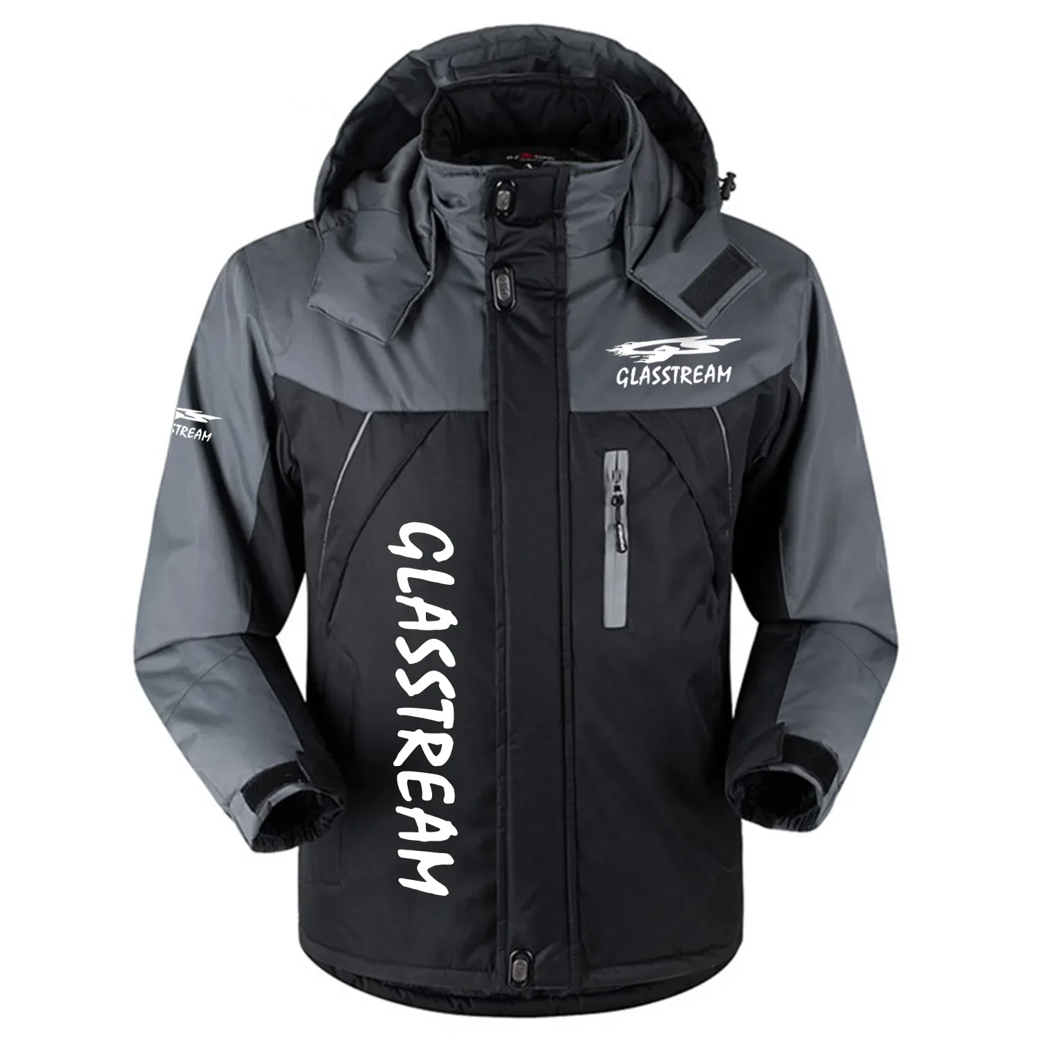 Glasstream Exclusive Logo Outdoor Charging Suit Slim Fit Plush Waterproof Windproof Jacket Detachable Hood TTPDPCS2409GSZ – Glasstream Jacket Glasstream Exclusive Logo Outdoor Charging Suit Slim Fit Plush Waterproof Windproof Jacket Detachable Hood TTPDPCS2409GSZ – Glasstream Jacket