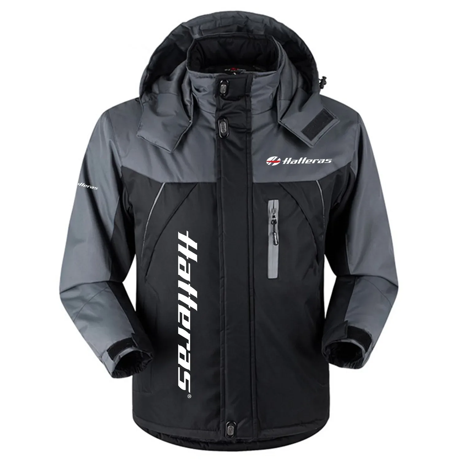 Hatteras Exclusive Logo Outdoor Charging Suit Slim Fit Plush Waterproof Windproof Jacket Detachable Hood TTPDPCS2409HTZ – Hatteras Jacket Hatteras Exclusive Logo Outdoor Charging Suit Slim Fit Plush Waterproof Windproof Jacket Detachable Hood TTPDPCS2409HTZ – Hatteras Jacket