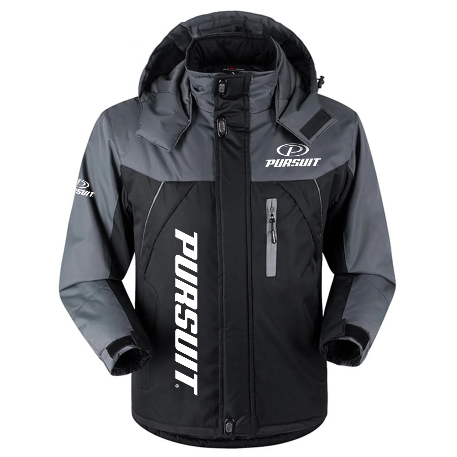 Pursuit Exclusive Logo Outdoor Charging Suit Slim Fit Plush Waterproof Windproof Jacket Detachable Hood TTPDPCS2409PSZ – Pursuit Jacket