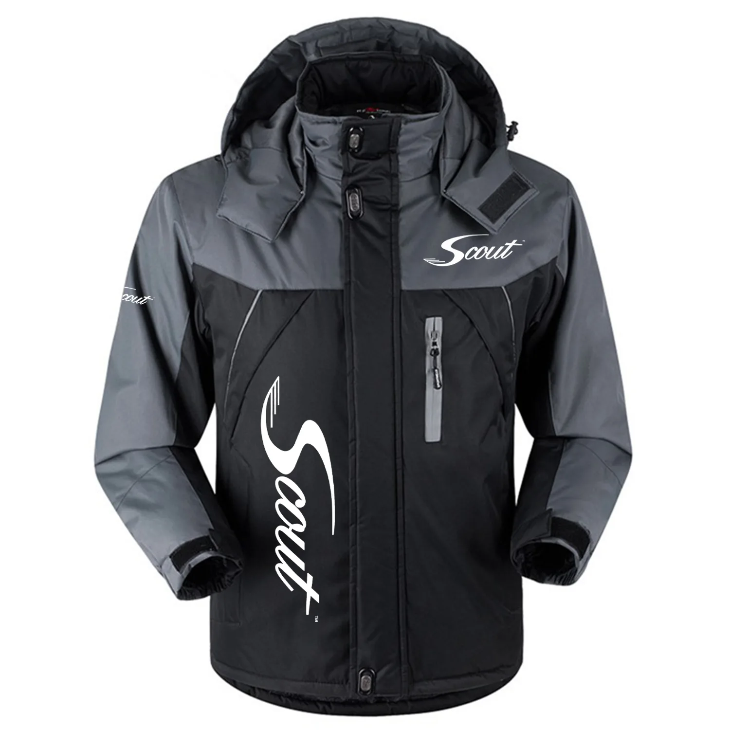 Scout Exclusive Logo Outdoor Charging Suit Slim Fit Plush Waterproof Windproof Jacket Detachable Hood TTPDPCS2409SSZ – Scout Jacket