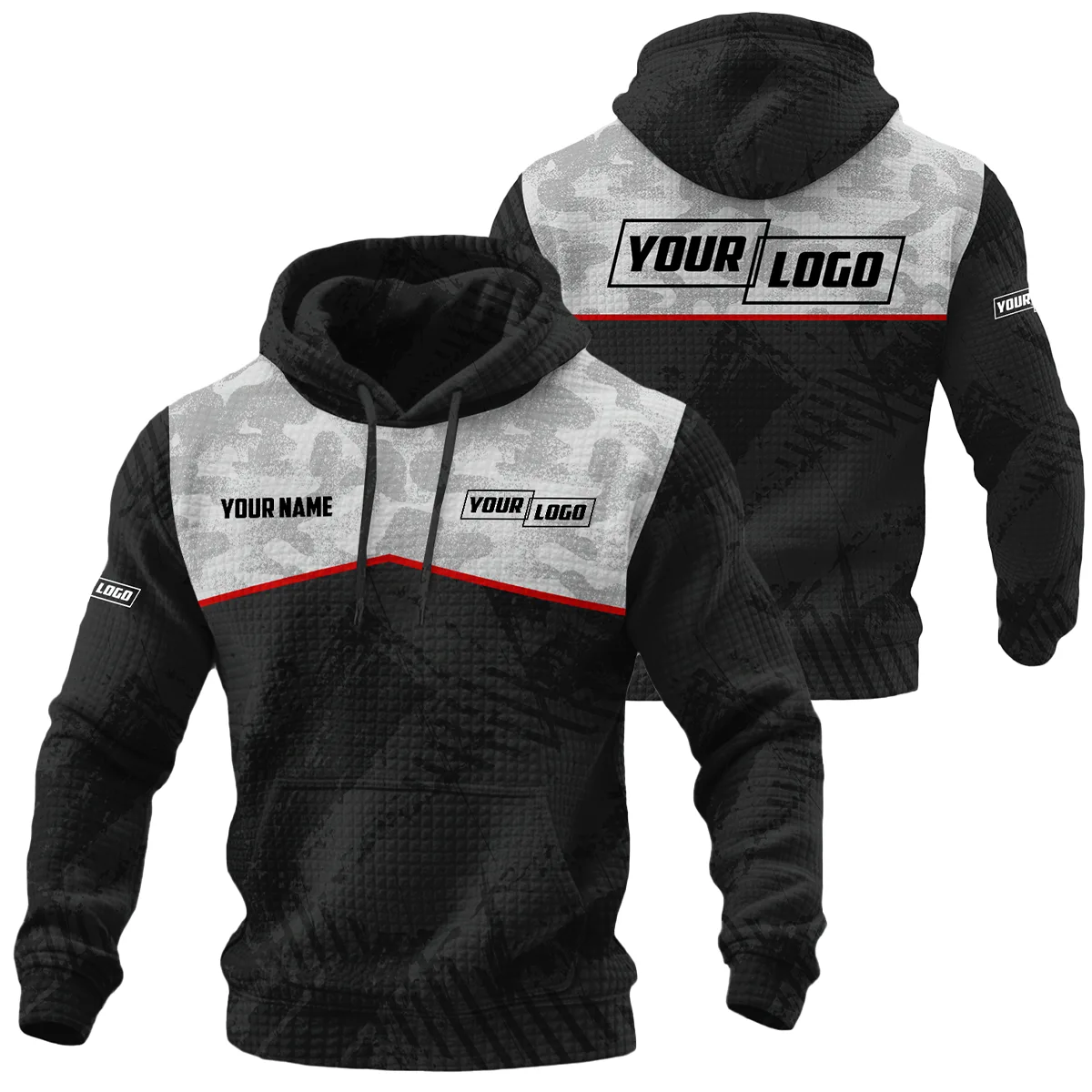 Customizable Waffle Quilted Hoodie OUFAH35803CC