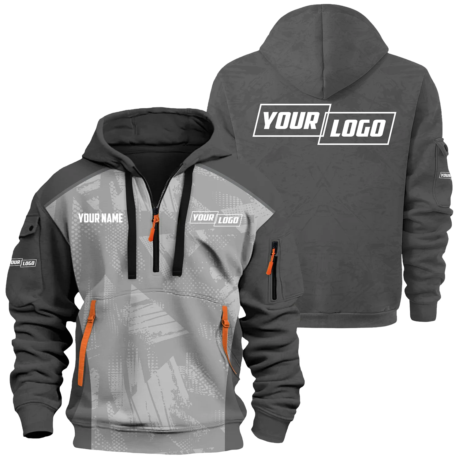 Customizable Hoodie Half Zipper OUFAHHZ10CC