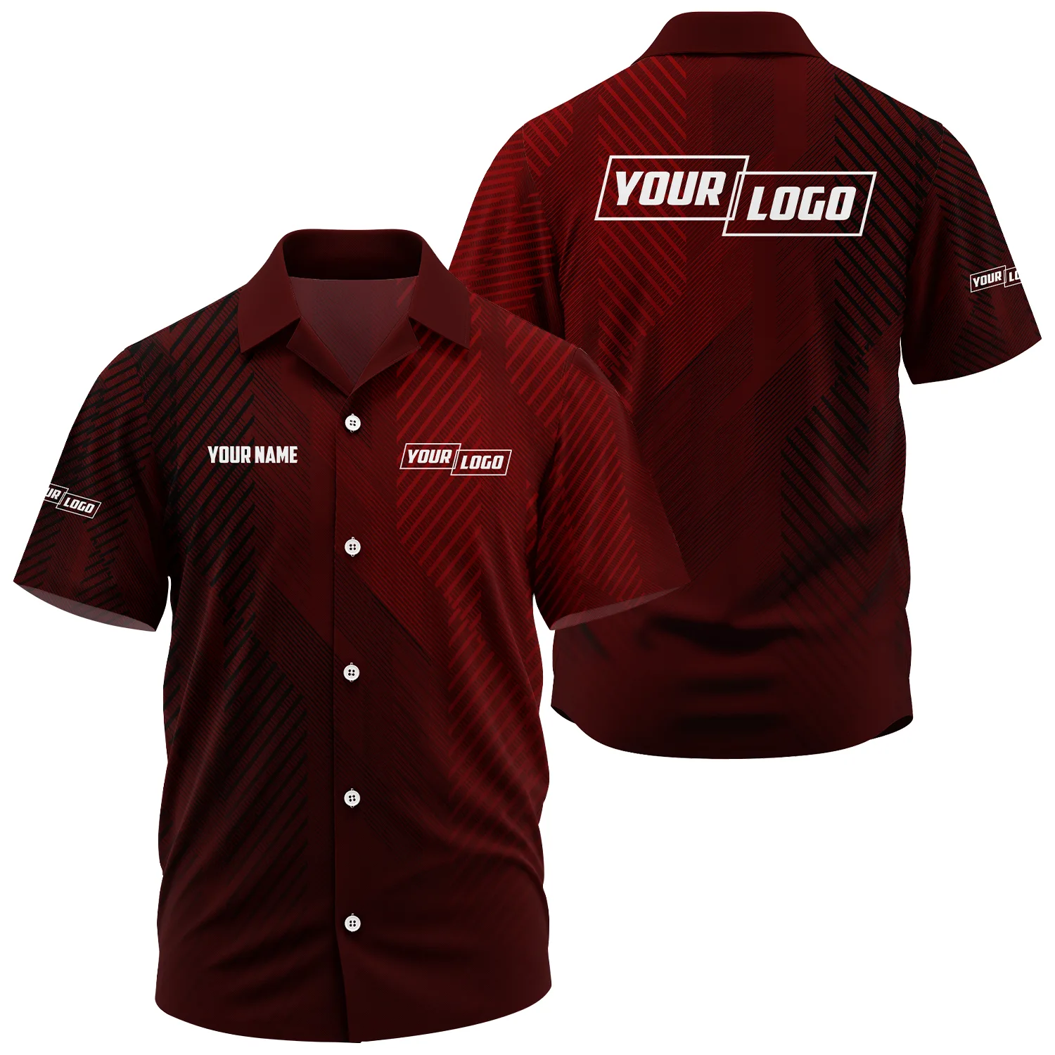 Customizable Short Sleeve Camp Collar Shirt OUFAHWS06CC