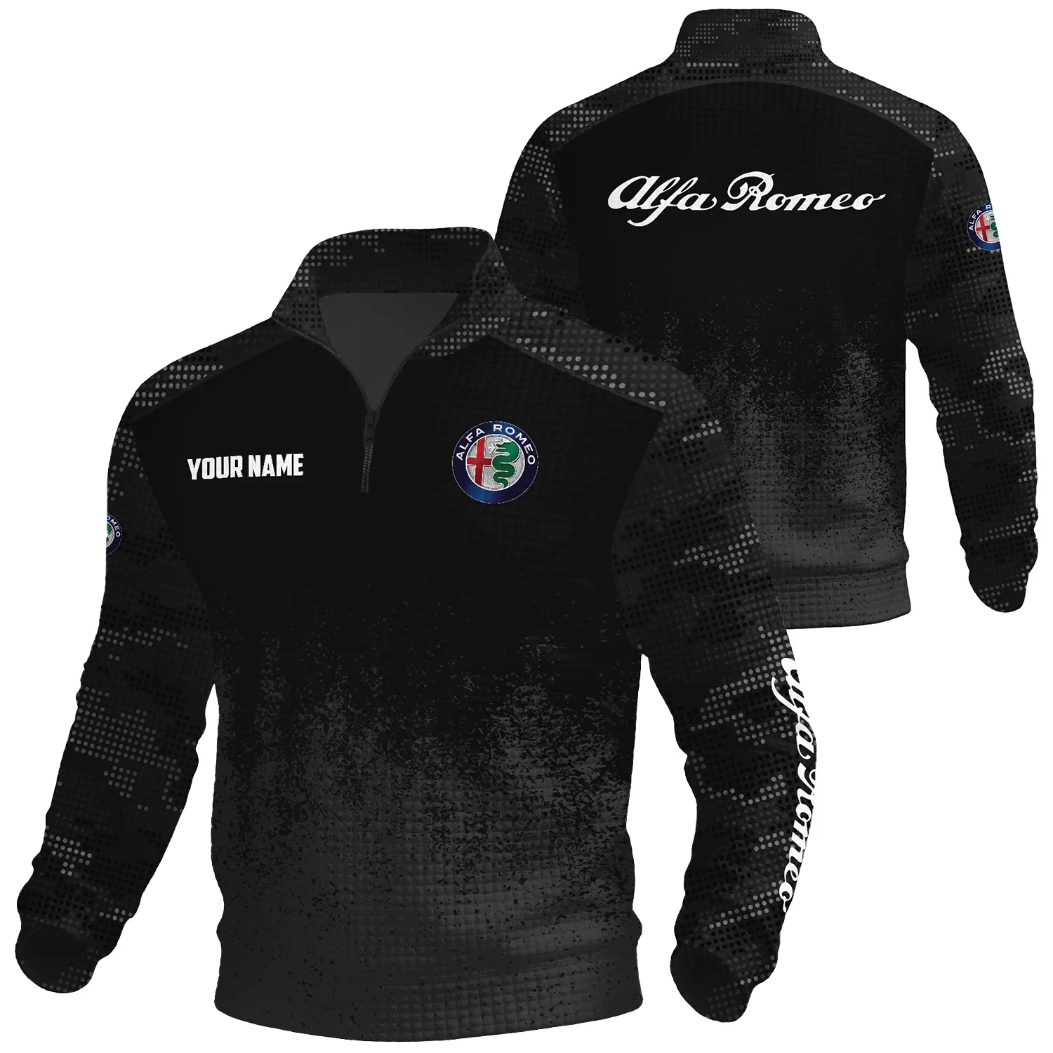 Alfa Romeo Exclusive Logo Waffle Quarter-zip Sweatshirt OUFAWQS3D081903AFZ Sweatshirt Alfa Romeo Sweatshirt