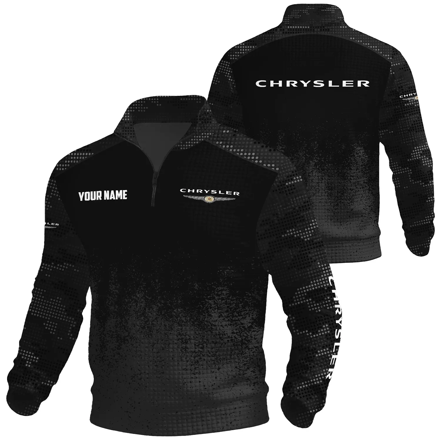 Chrysler Exclusive Logo Waffle Quarter-zip Sweatshirt OUFAWQS3D081903CSZ Sweatshirt Chrysler Sweatshirt