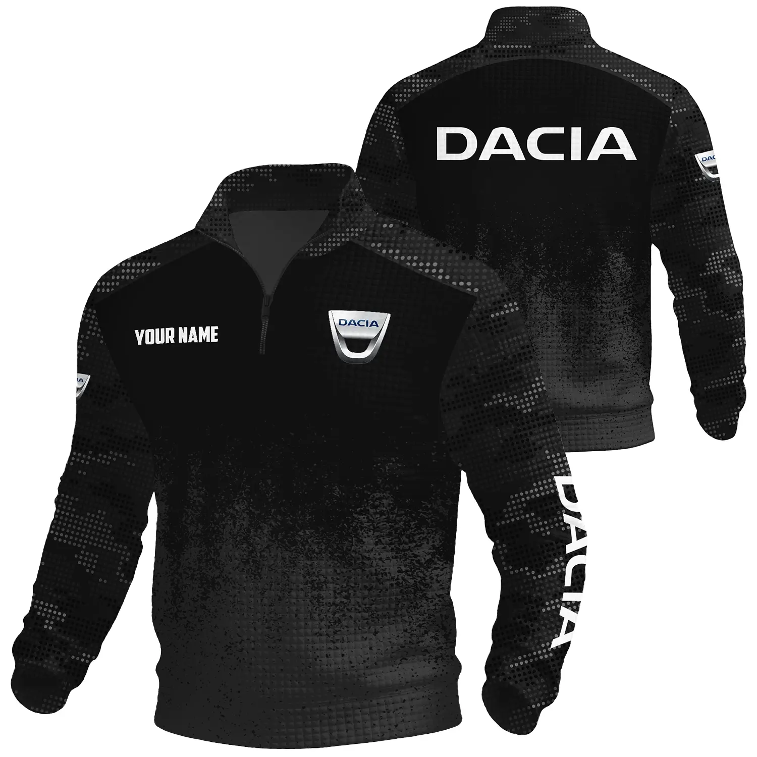 Dacia Exclusive Logo Waffle Quarter-zip Sweatshirt OUFAWQS3D081903DACZ Sweatshirt Dacia Sweatshirt