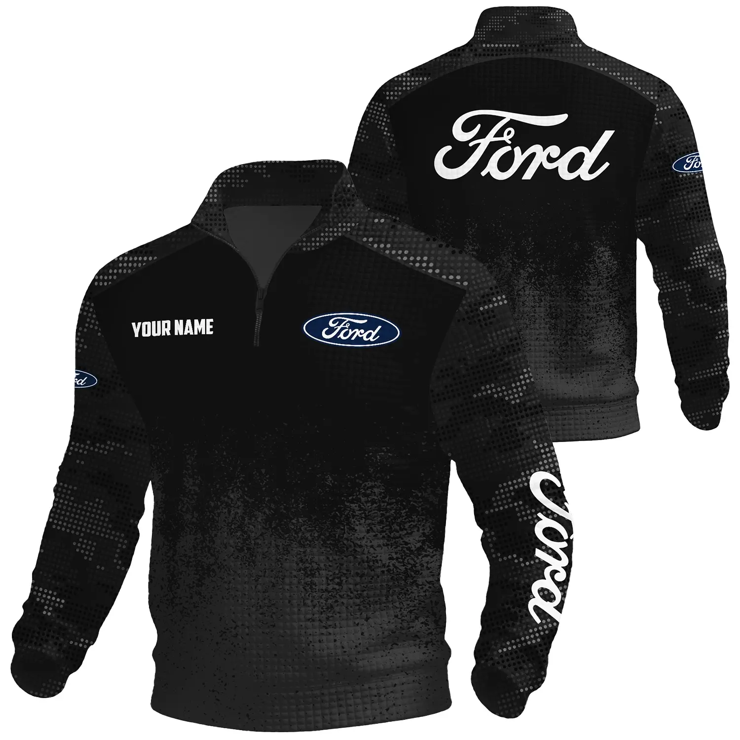 Ford Exclusive Logo Waffle Quarter-zip Sweatshirt OUFAWQS3D081903F1Z Sweatshirt Ford Sweatshirt