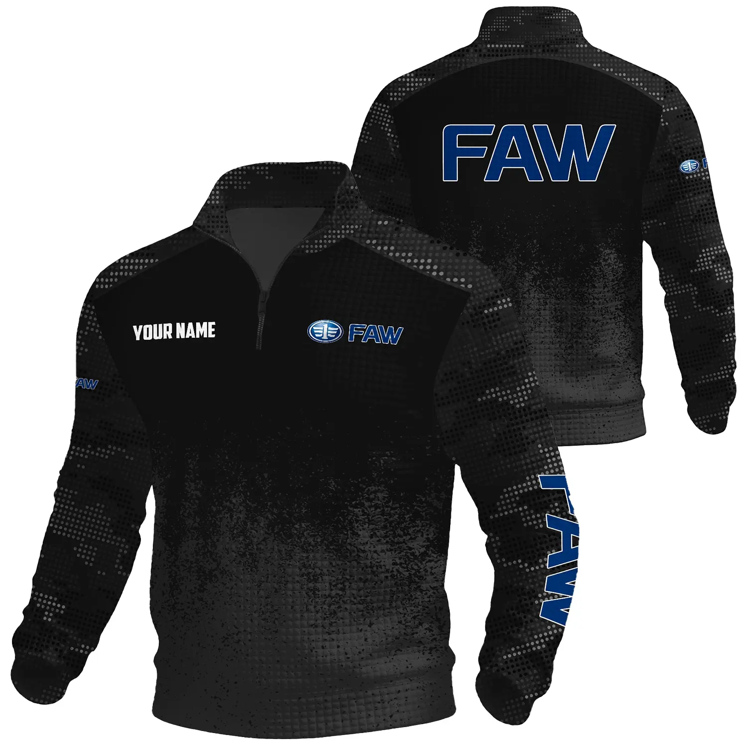 FAW Exclusive Logo Waffle Quarter-zip Sweatshirt OUFAWQS3D081903FAZ Sweatshirt FAW Sweatshirt