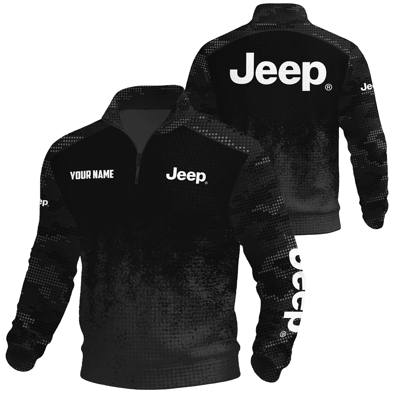 Jeep Exclusive Logo Waffle Quarter-zip Sweatshirt OUFAWQS3D081903JEZ Sweatshirt Jeep Sweatshirt