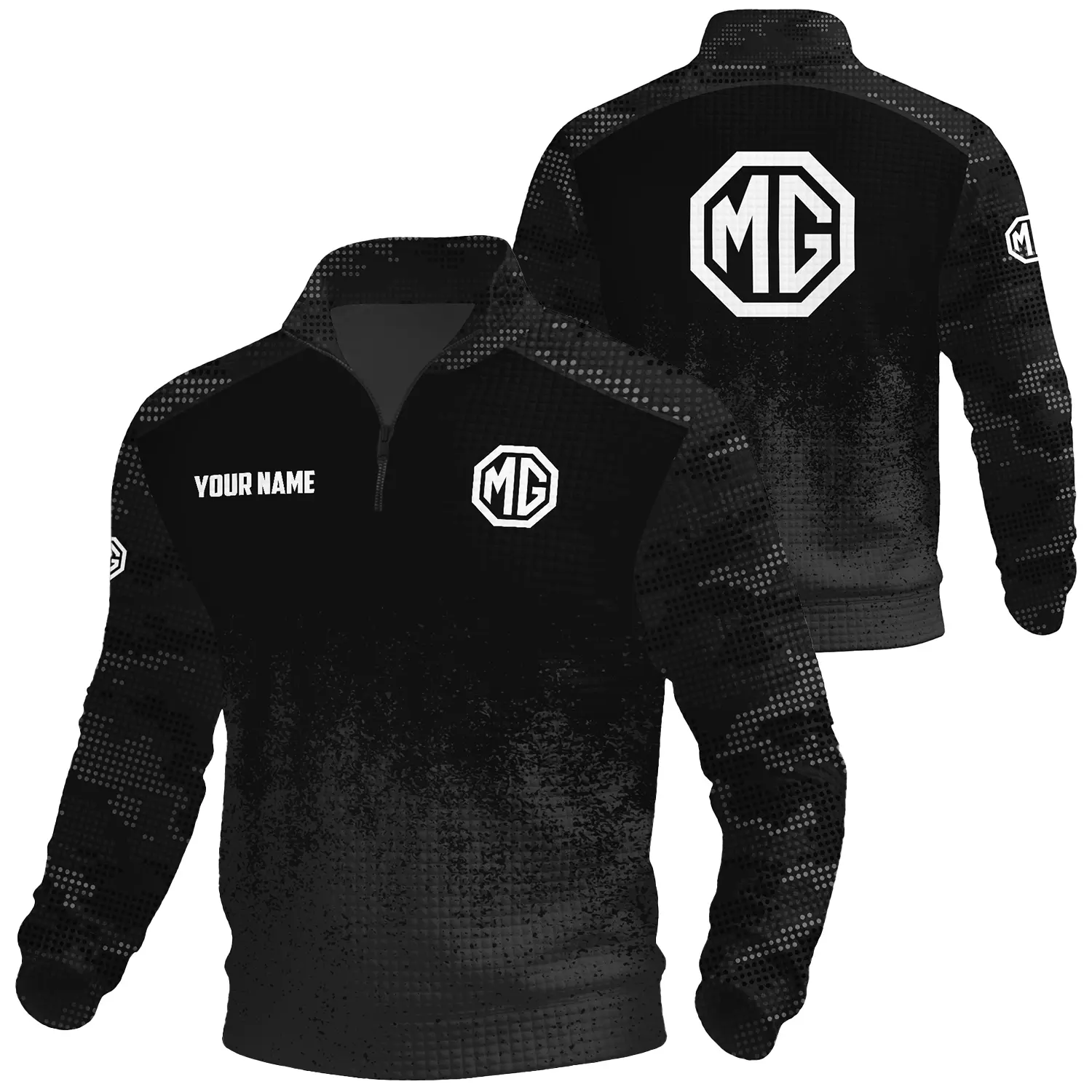 MG Cars Exclusive Logo Waffle Quarter-zip Sweatshirt OUFAWQS3D081903MGZ Sweatshirt MG Cars Sweatshirt