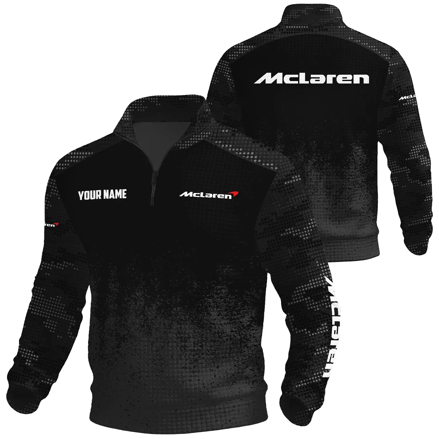 McLaren Exclusive Logo Waffle Quarter-zip Sweatshirt OUFAWQS3D081903McLZ Sweatshirt McLaren Sweatshirt