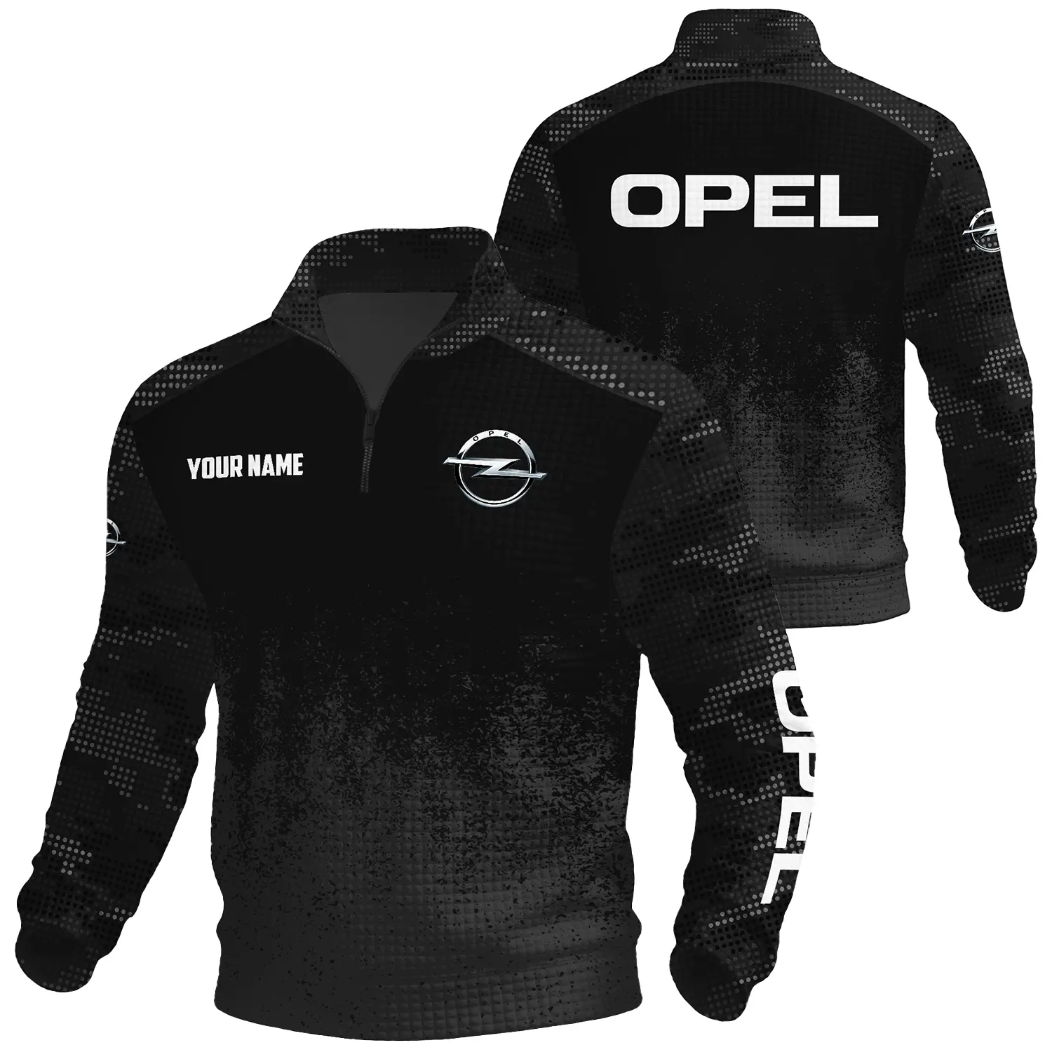 Opel Exclusive Logo Waffle Quarter-zip Sweatshirt OUFAWQS3D081903OPEZ Sweatshirt Opel Sweatshirt