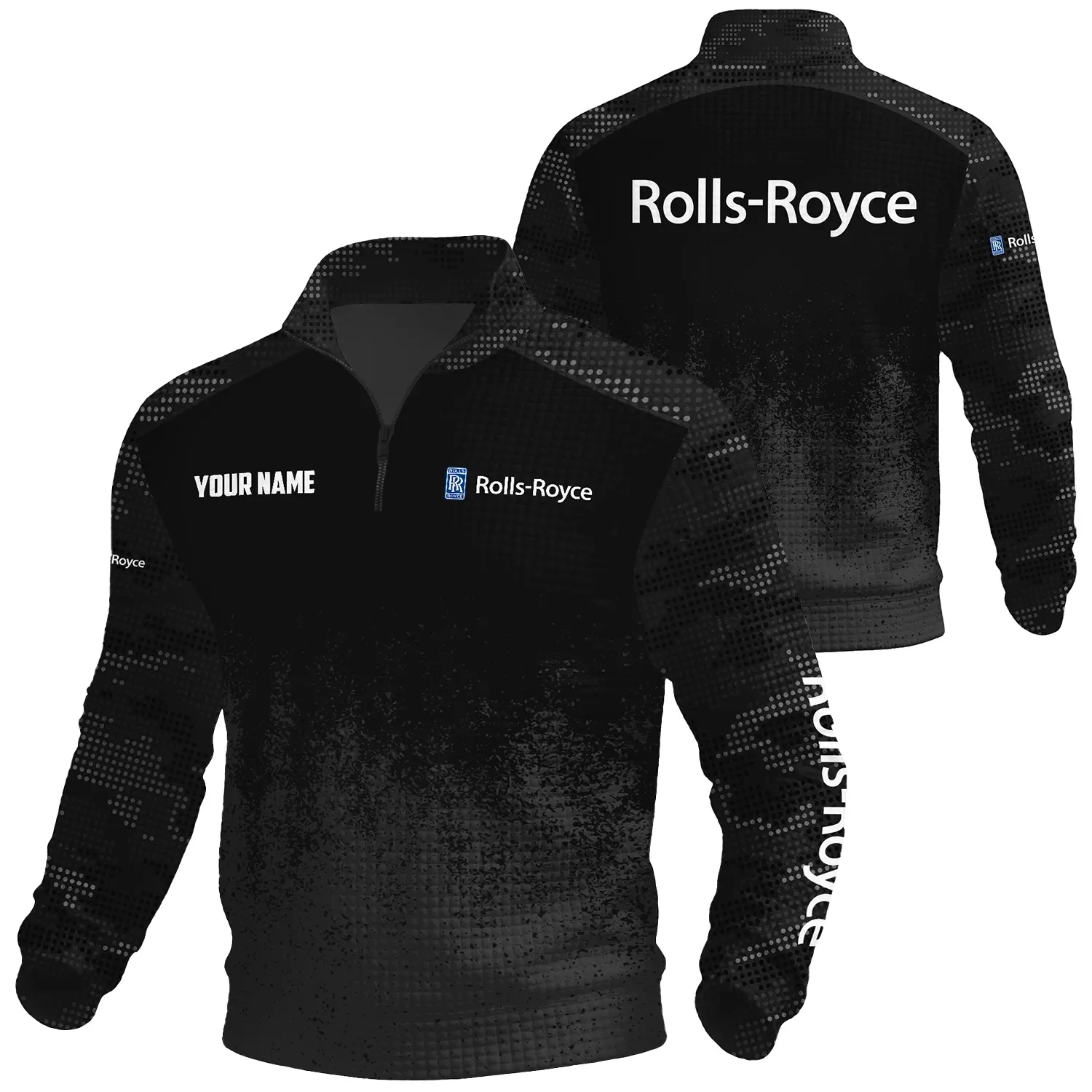 Rolls-Royce Exclusive Logo Waffle Quarter-zip Sweatshirt OUFAWQS3D081903RYZ Sweatshirt Rolls-Royce Sweatshirt