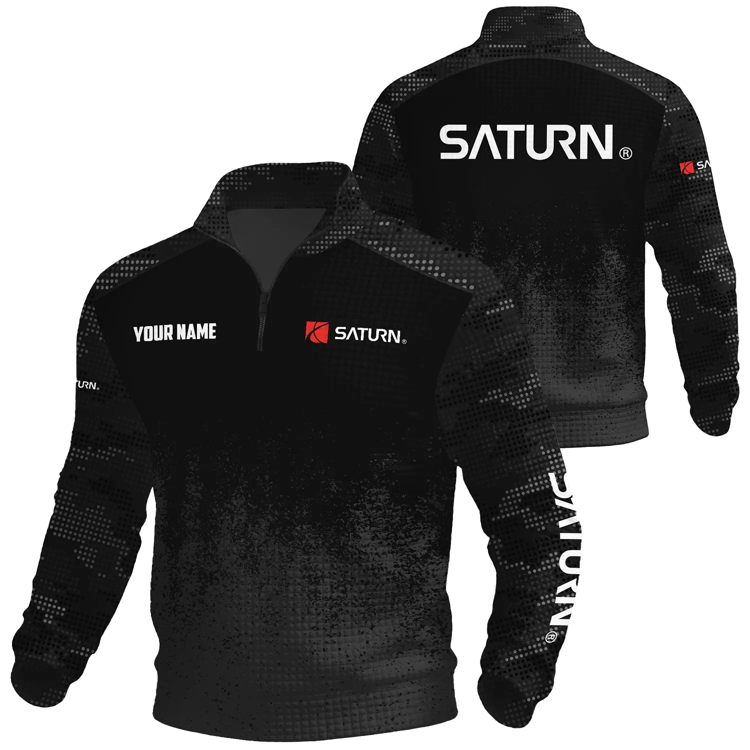 Saturn Exclusive Logo Waffle Quarter-zip Sweatshirt OUFAWQS3D081903SRZ Sweatshirt Saturn Sweatshirt