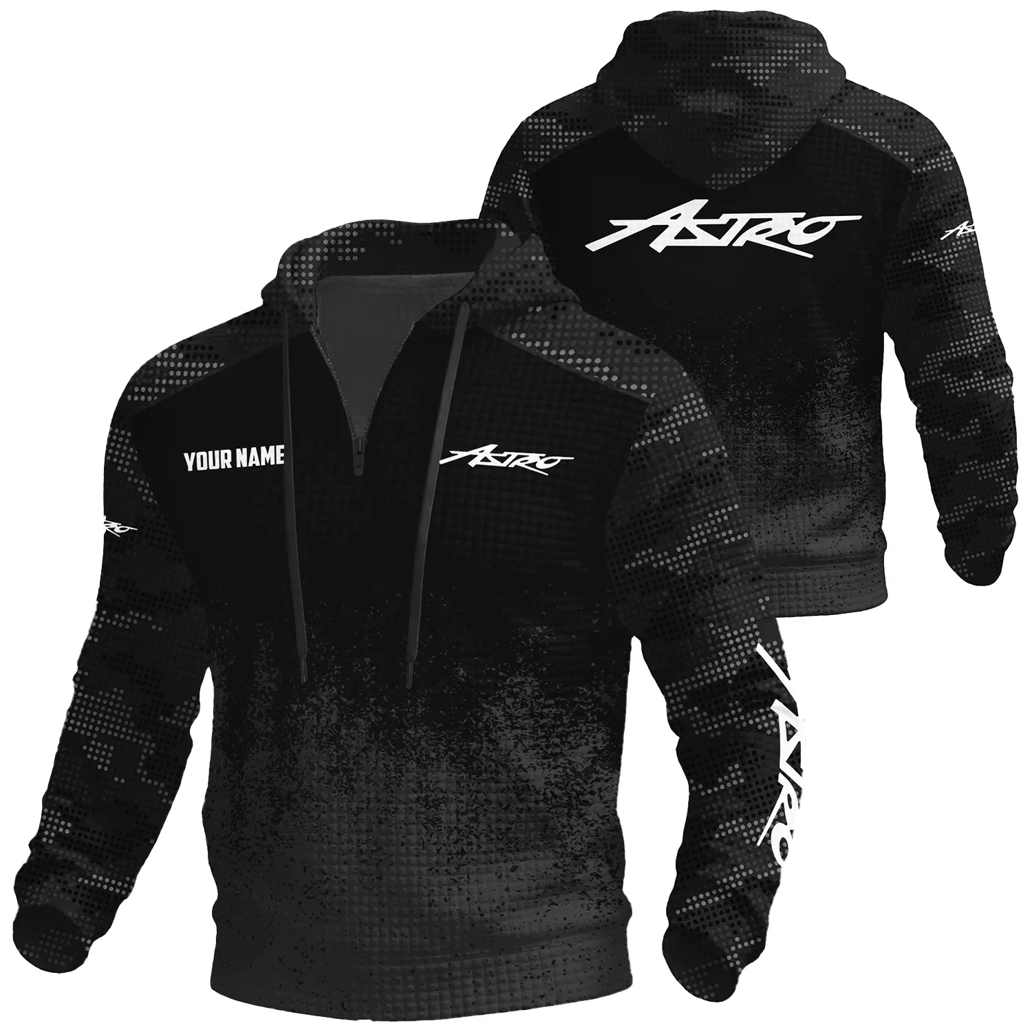 Astro Exclusive Logo Waffle Quarter-zip Hoodie TTFSWQH3D081903ASZ Hoodie Astro Hoodie