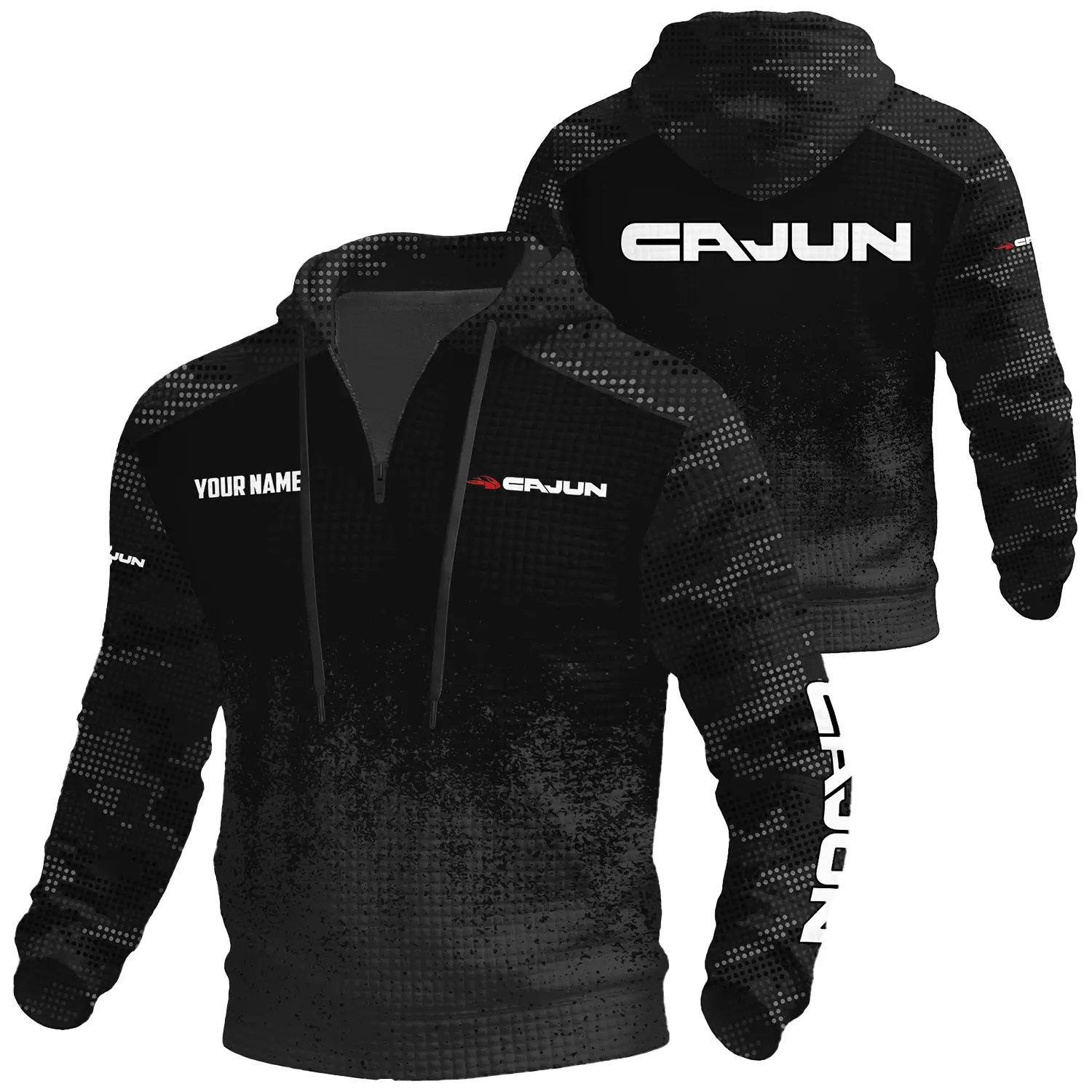 Cajun Exclusive Logo Waffle Quarter-zip Hoodie TTFSWQH3D081903CJZ Hoodie Cajun Hoodie