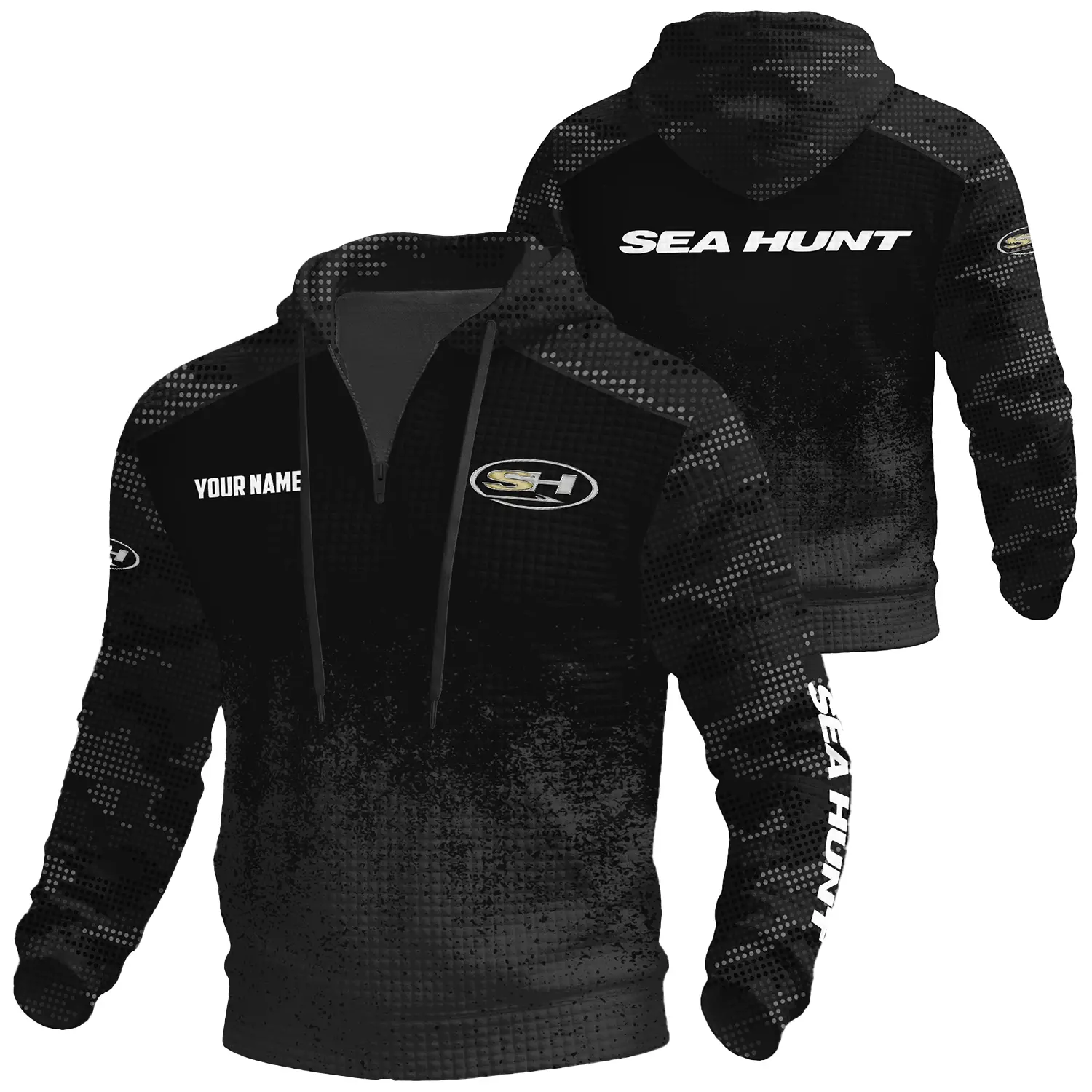 Sea Hunt Exclusive Logo Waffle Quarter-zip Hoodie TTFSWQH3D081903SEZ Hoodie Sea Hunt Hoodie