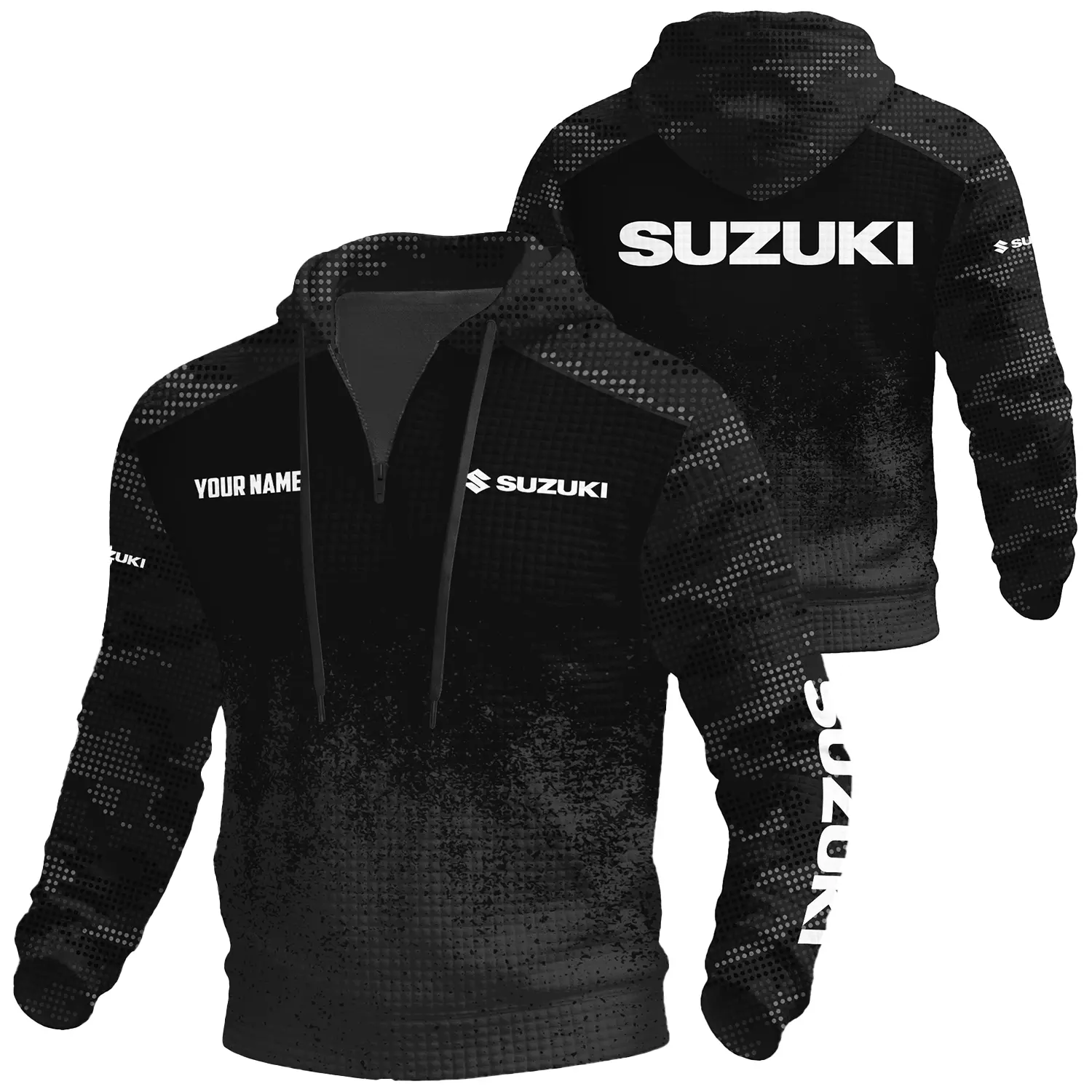 Suzuki Exclusive Logo Waffle Quarter-zip Hoodie TTFSWQH3D081903SUZ Hoodie Suzuki Hoodie