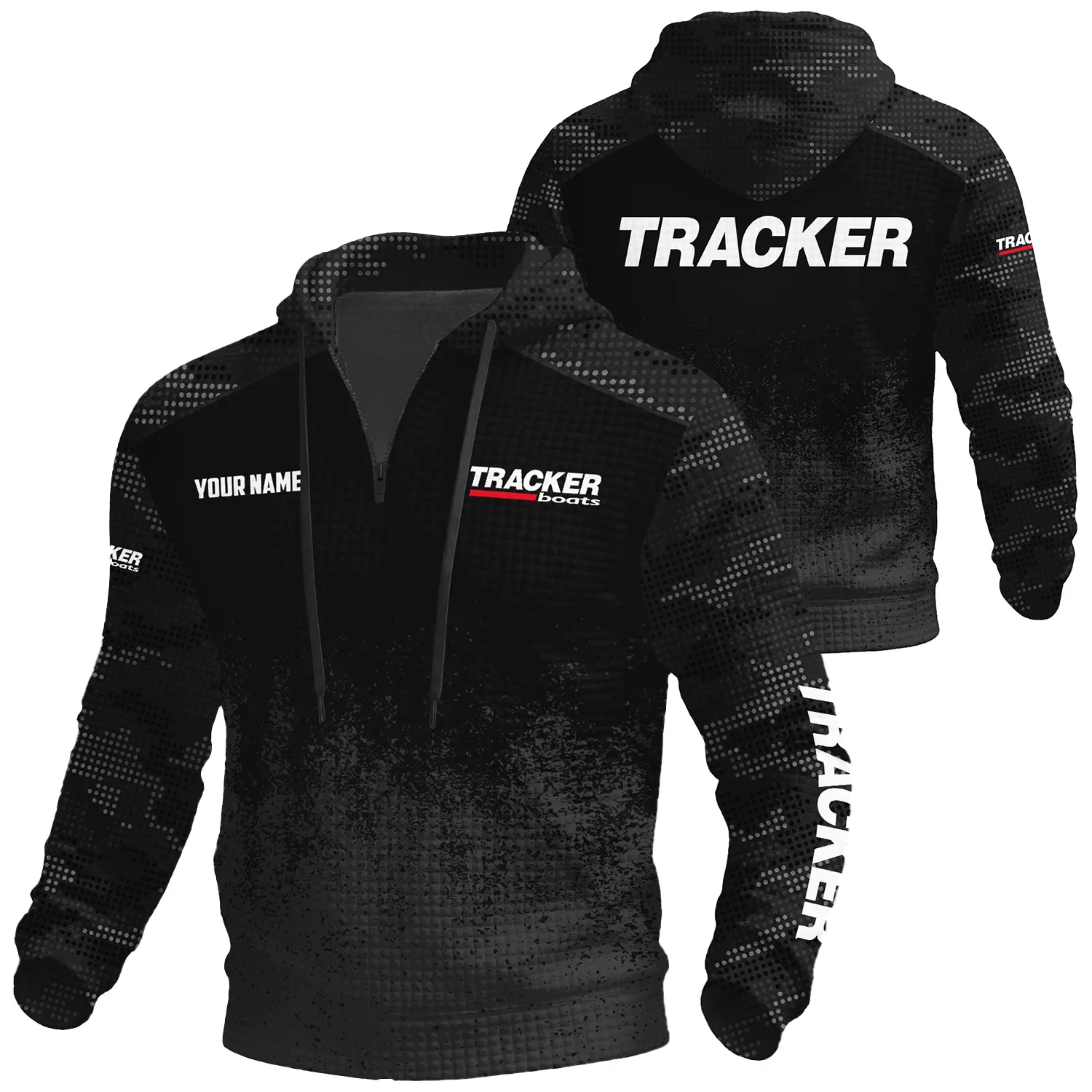 Tracker Exclusive Logo Waffle Quarter-zip Hoodie TTFSWQH3D081903TRZ Hoodie Tracker Hoodie