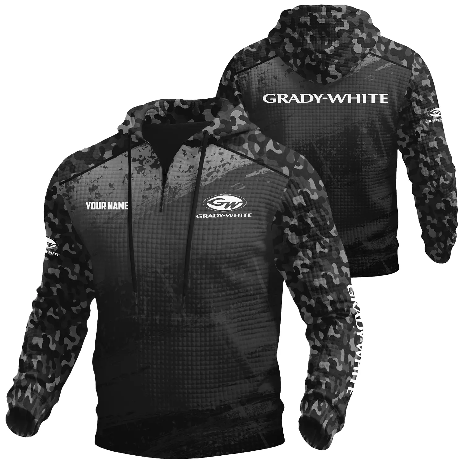 Grady-White Exclusive Logo Waffle Quarter-zip Hoodie TTFSWQH3D081907GWZ Hoodie Grady-White Hoodie