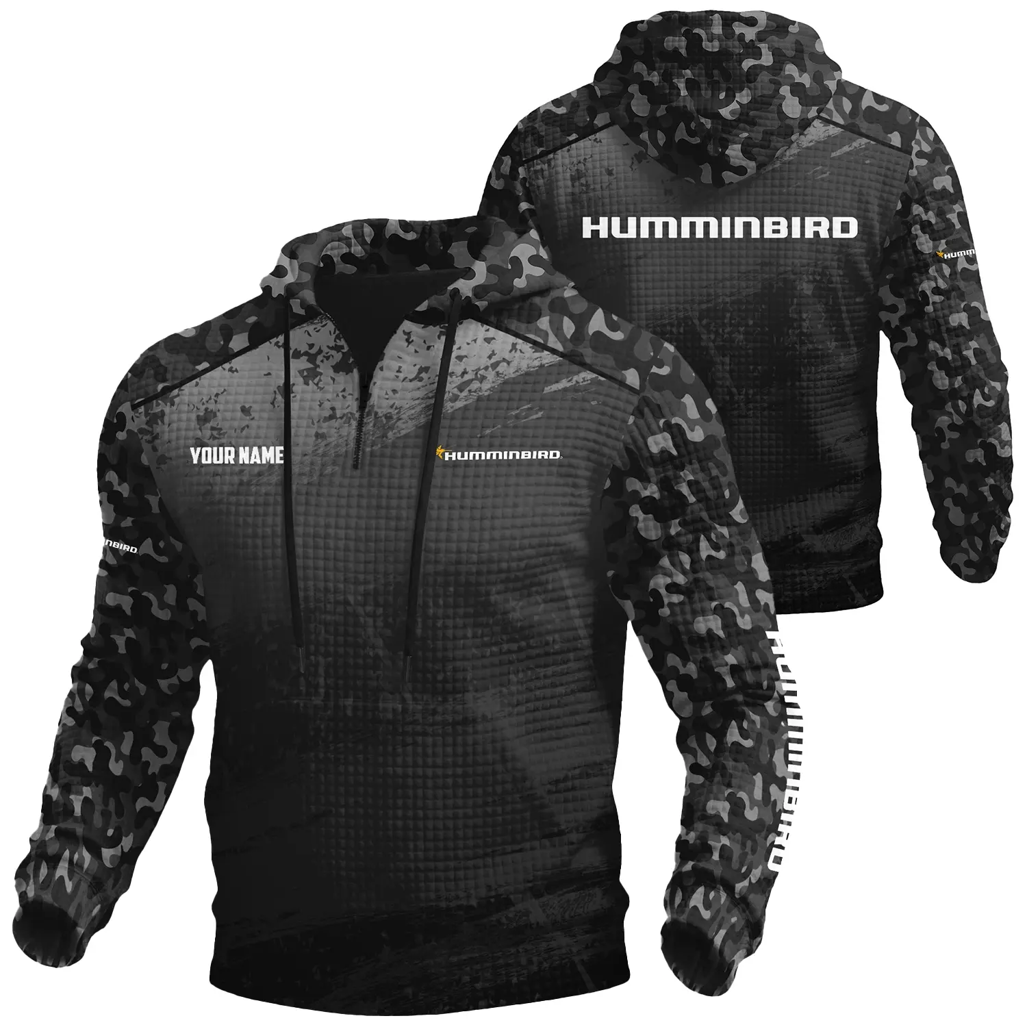 Humminbird Exclusive Logo Waffle Quarter-zip Hoodie TTFSWQH3D081907HUZ Hoodie Humminbird Hoodie