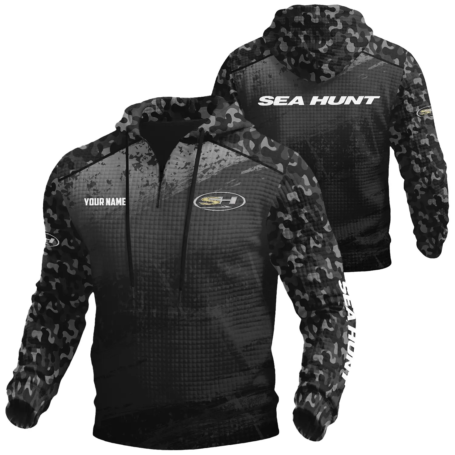 Sea Hunt Exclusive Logo Waffle Quarter-zip Hoodie TTFSWQH3D081907SEZ Hoodie Sea Hunt Hoodie
