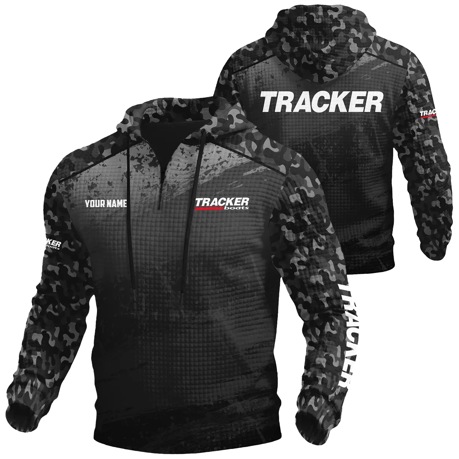 Tracker Exclusive Logo Waffle Quarter-zip Hoodie TTFSWQH3D081907TRZ Hoodie Tracker Hoodie