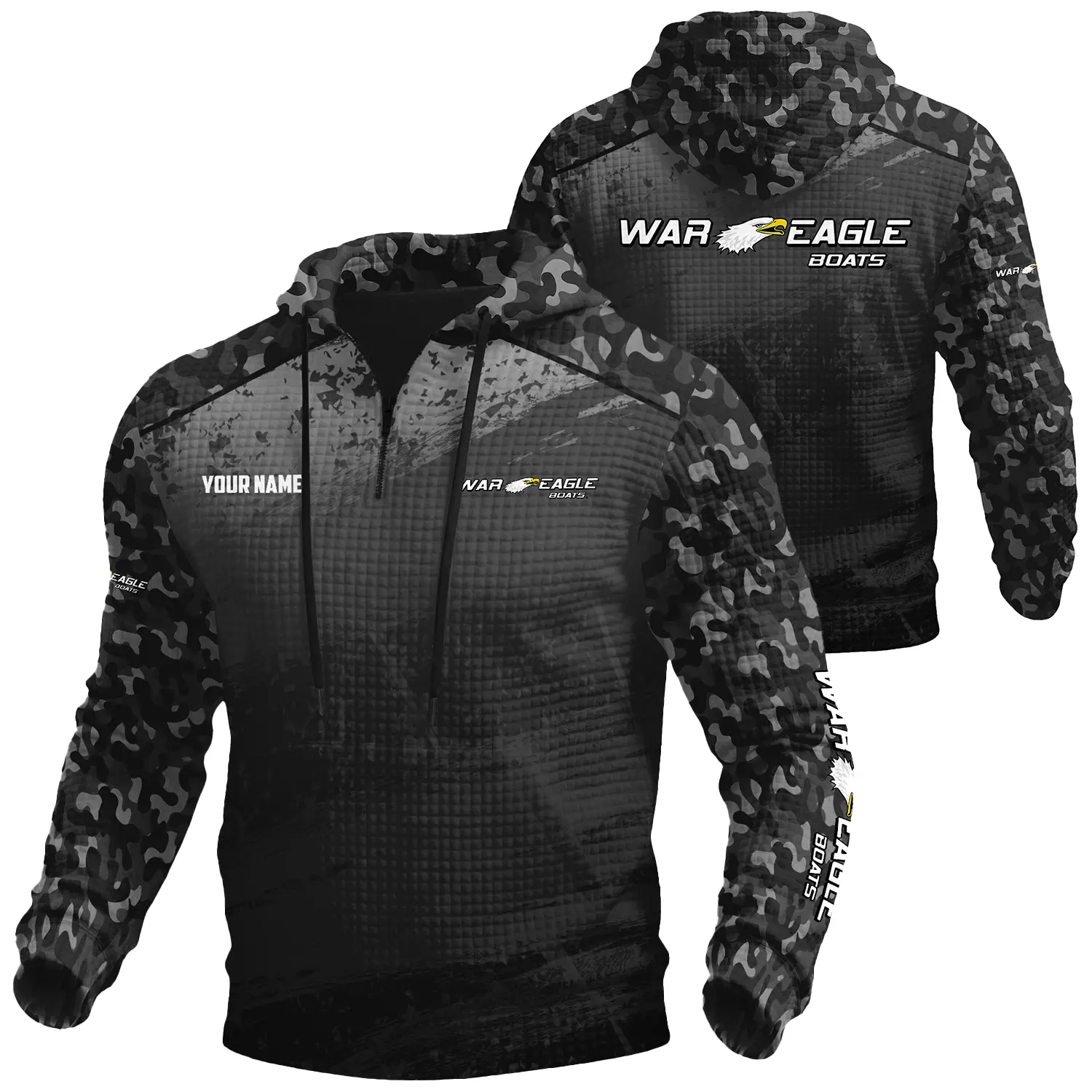 War Eagle Exclusive Logo Waffle Quarter-zip Hoodie TTFSWQH3D081907WEZ Hoodie War Eagle Hoodie
